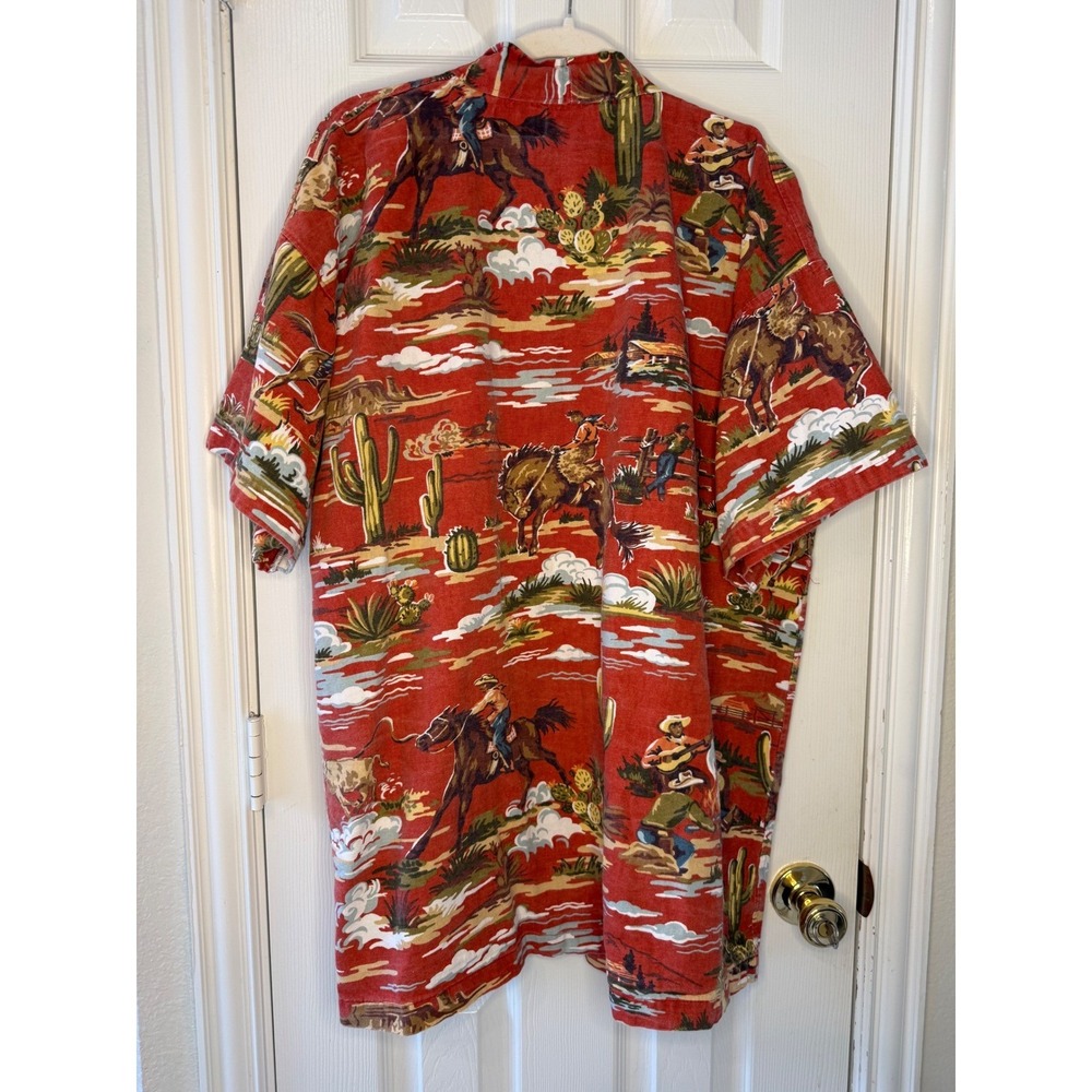 Western Desert Duster Kimono Jacket Cowboy Cactus Print Southwestern Boho - Picture 6 of 10